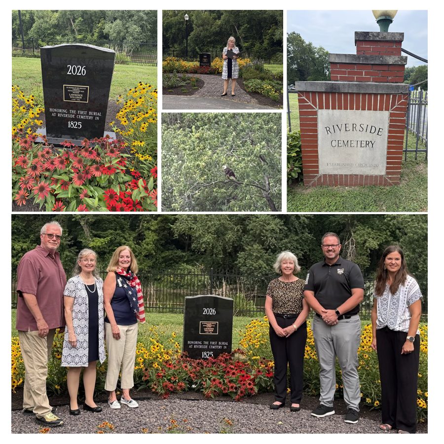 August 11th was a memorable day at Riverside Cemetery as we gathered to dedicate the new monument honoring Lawrence Willison, the first person buried at Noblesville’s downtown cemetery 200 years ago.